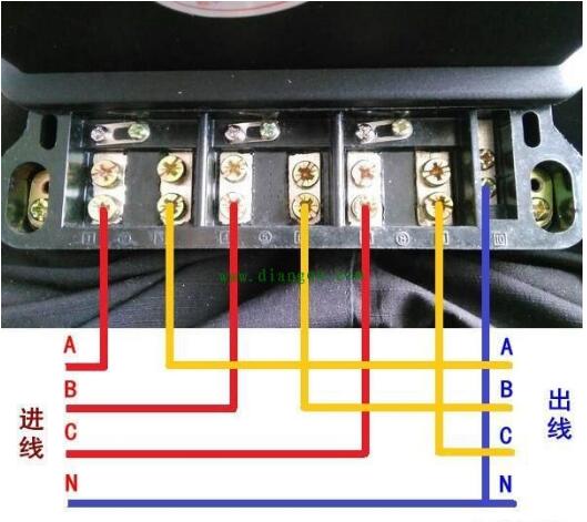三相四線電子式電能表直通式如何接線？