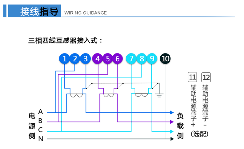 杭州炬華DTSD1296三相四線多功能電能表加了互感器怎么接線？