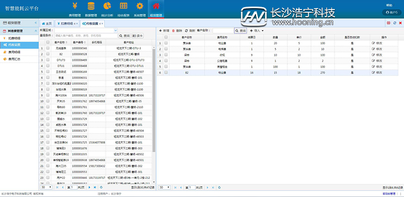 浩寧遠程預付費抄表系統(tǒng)后臺展示：租賃管理篇